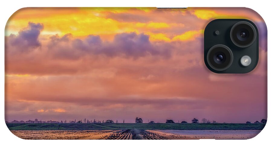 Landscape iPhone Case featuring the photograph Flooded Field at Sunset by Marc Crumpler