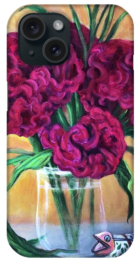 Terciopelo iPhone Case featuring the painting Flor que utiliza para el Dia de los Muertos en Mexico by Rand Burns