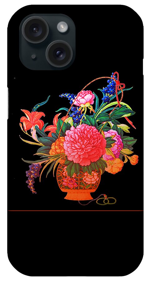 Flowers iPhone Case featuring the digital art Flower Basket by Asok Mukhopadhyay
