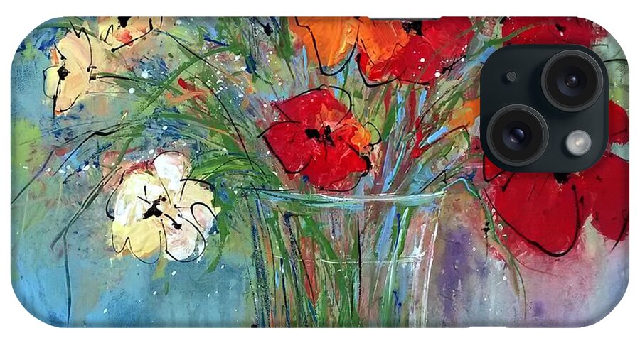 Flower iPhone Case featuring the painting Flower Delivery by Terri Einer