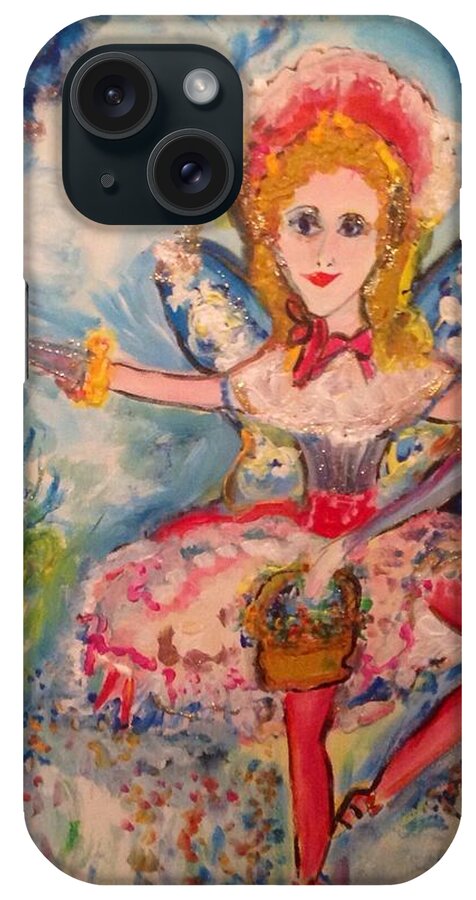 Doll iPhone Case featuring the painting Flower fairy Doll by Judith Desrosiers