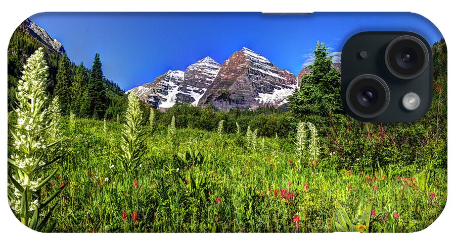 Meadow iPhone Case featuring the photograph Flower-filled Meadow at Maroon Bells by Jean Hutchison