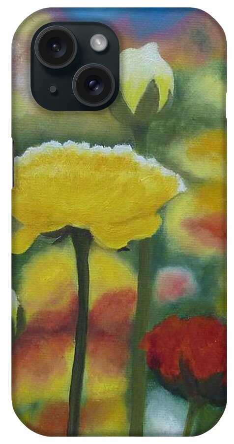  iPhone Case featuring the painting Flower Focus by Barrie Stark