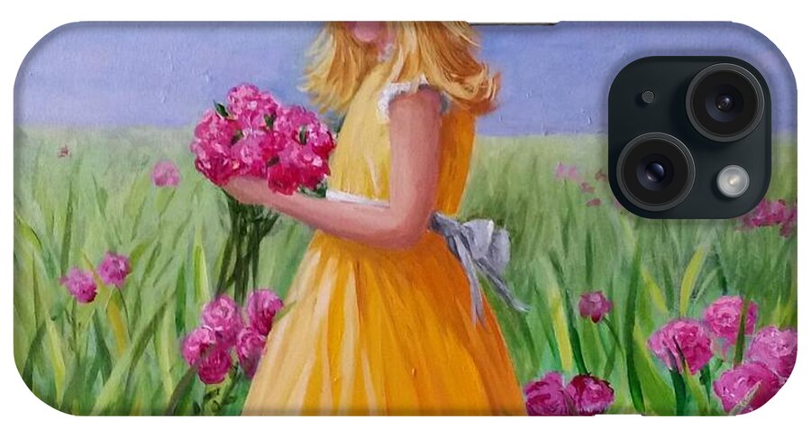 Child iPhone Case featuring the painting Flower girl by Rosie Sherman