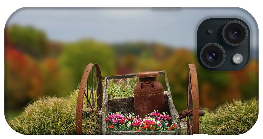 Vintage Cart iPhone Case featuring the photograph Flower Wagon by Mary Timman