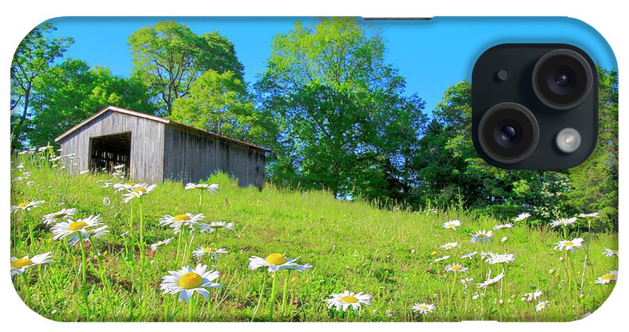 Barn iPhone Case featuring the photograph Flowering Hillside Meadow - View 2 by The James Roney Collection