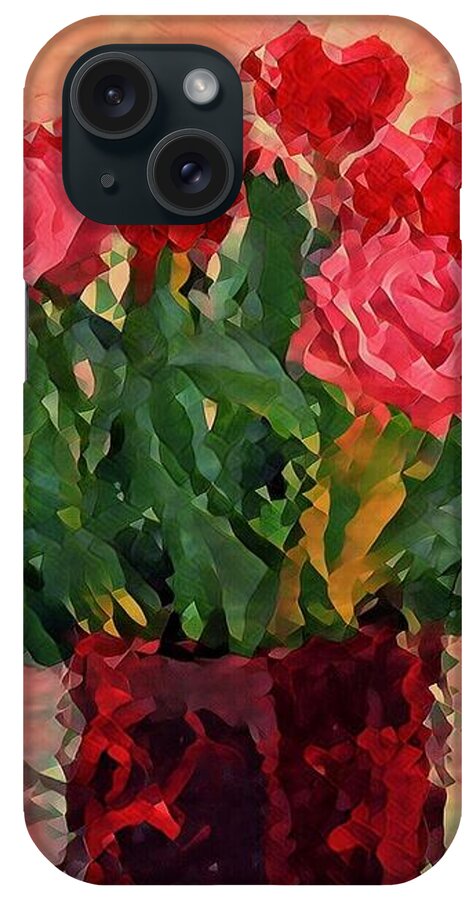 Flowers iPhone Case featuring the digital art Flowers In A Vase by MaryLee Parker