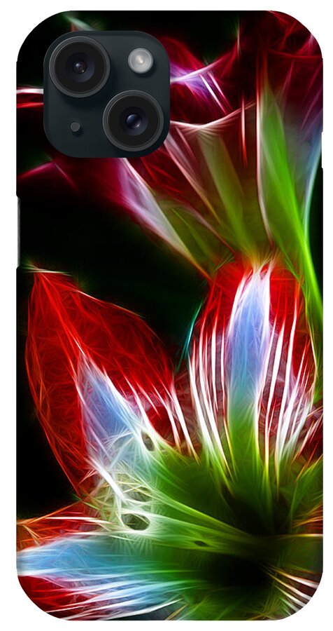 Flower iPhone Case featuring the photograph Flowers in Green and Red by Lisa Stanley