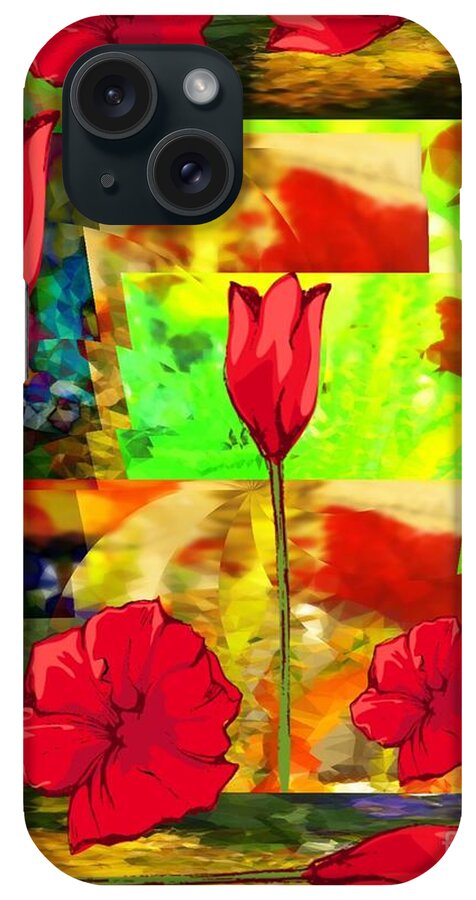 Floral Abstract All Prints And Sizes Gayle Price Thomas Digital Art Abstract iPhone Case featuring the digital art Flowers in the Mist by Gayle Price Thomas