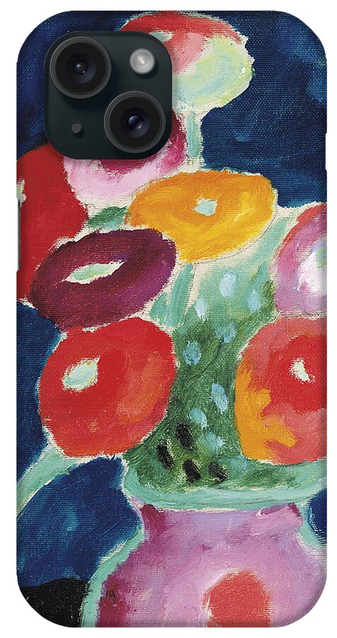 Alexej Von Jawlensky iPhone Case featuring the painting Flowers in vase by Celestial Images