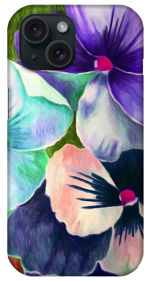 Flowers iPhone Case featuring the painting Flowers by Munir Alawi