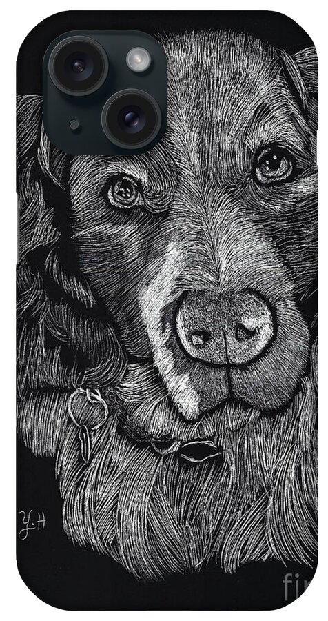 Dog iPhone Case featuring the digital art Fluffy by Yenni Harrison