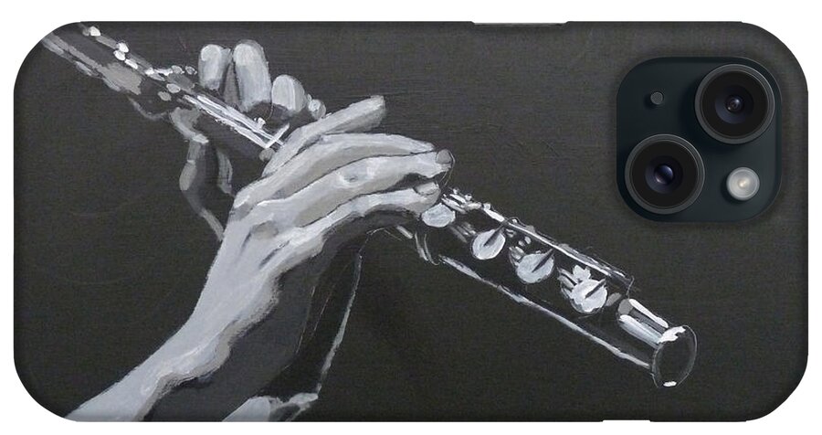 Flute iPhone Case featuring the painting Flute Hands by Richard Le Page