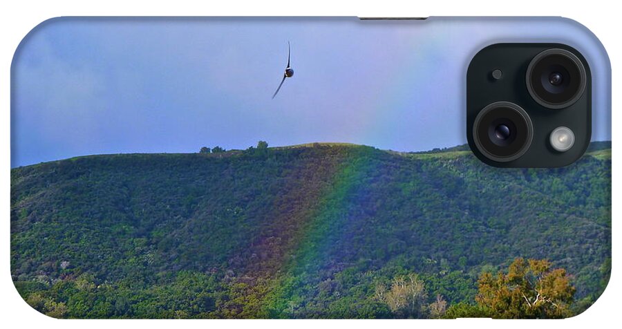 Rainbow iPhone Case featuring the photograph Fly Over The Rainbow by Diana Hatcher