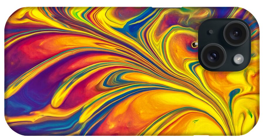 Abstract iPhone Case featuring the painting Flying Duck by Patti Schulze