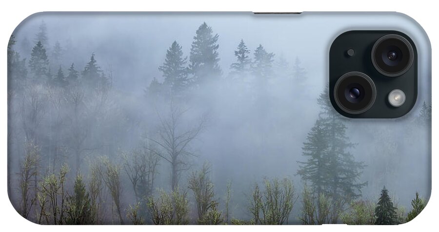 Landscape iPhone Case featuring the photograph Fog And The Cascade by Jonathan Nguyen