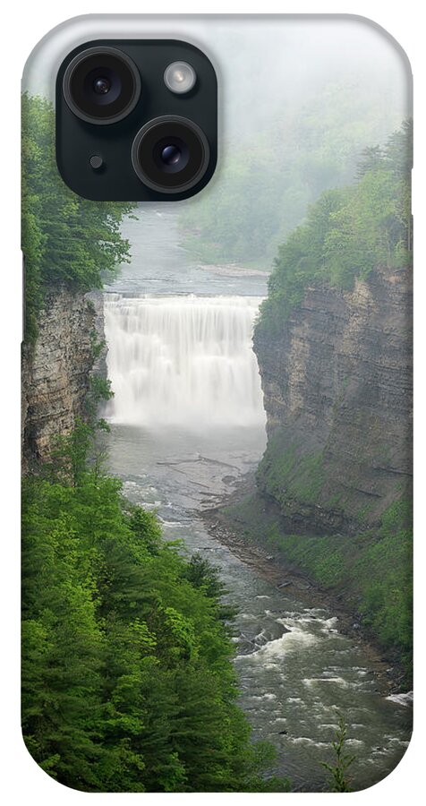 Waterfalls iPhone Case featuring the photograph Fog At Middle Falls by Mark Papke