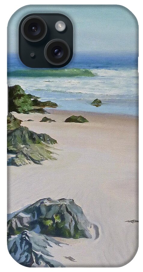 Ocean iPhone Case featuring the painting Fog Burning Off by Ellen Paull