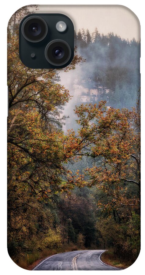 Fall iPhone Case featuring the photograph Foggy Autumn Road by Saija Lehtonen