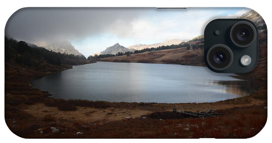 Elko Nevada Landscape Photography iPhone Case featuring the photograph Foggy Favre Lake by Jenessa Rahn