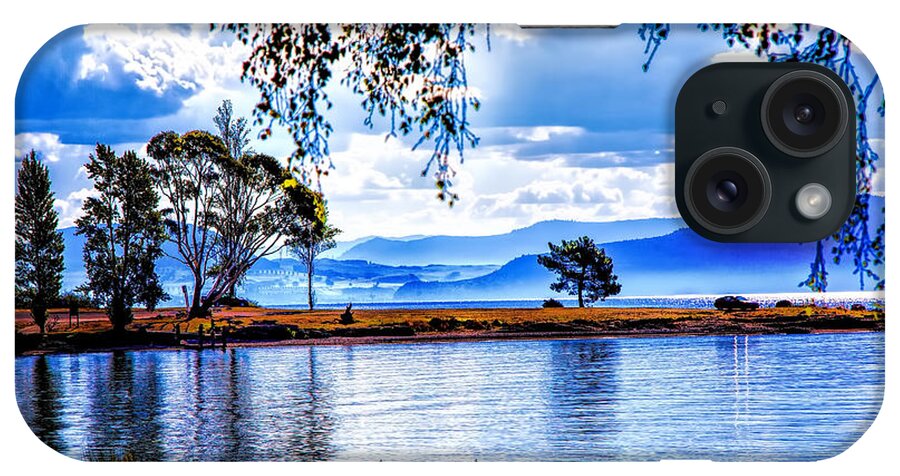 New Zealand Lakes Landscapes iPhone Case featuring the photograph Foggy Hills and Lakes by Rick Bragan