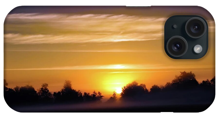 Nature iPhone Case featuring the photograph Foggy Morning Sunrise by DB Hayes
