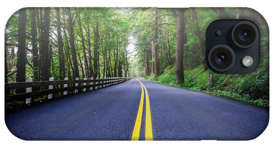 Falls iPhone Case featuring the photograph Foggy Oregon Road by Anthony Doudt