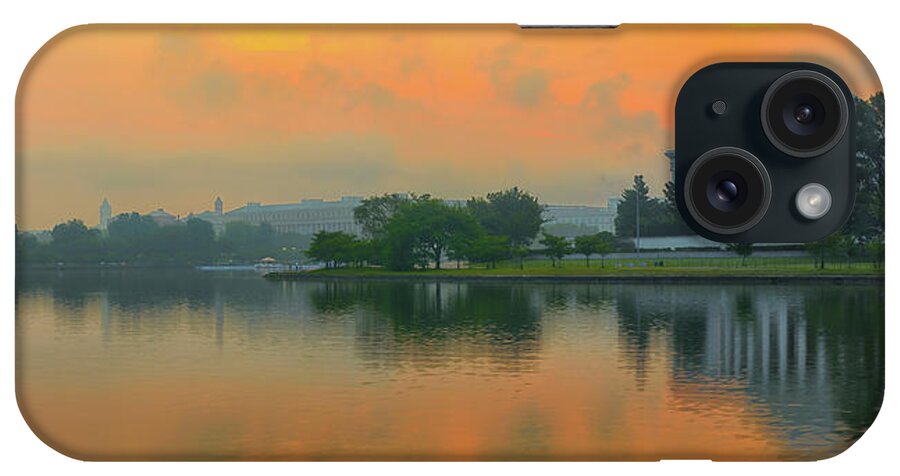 Architecture iPhone Case featuring the photograph Foggy Sunrise at the TIdal Basin by Dennis Kowalewski