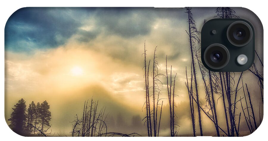 Atmosphere iPhone Case featuring the photograph Foggy Yellowstone Valley by Rikk Flohr