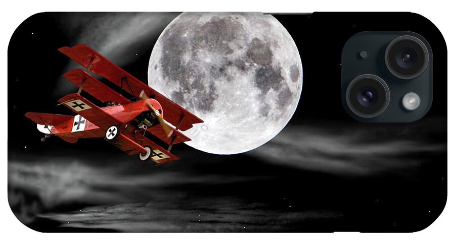 Endre iPhone Case featuring the photograph Fokker Flying In Front Of The Moon by Endre Balogh