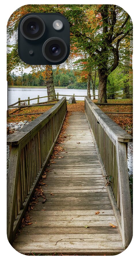 Fall iPhone Case featuring the photograph Foot Bridge at Linville Land Harbor by Steve Hurt