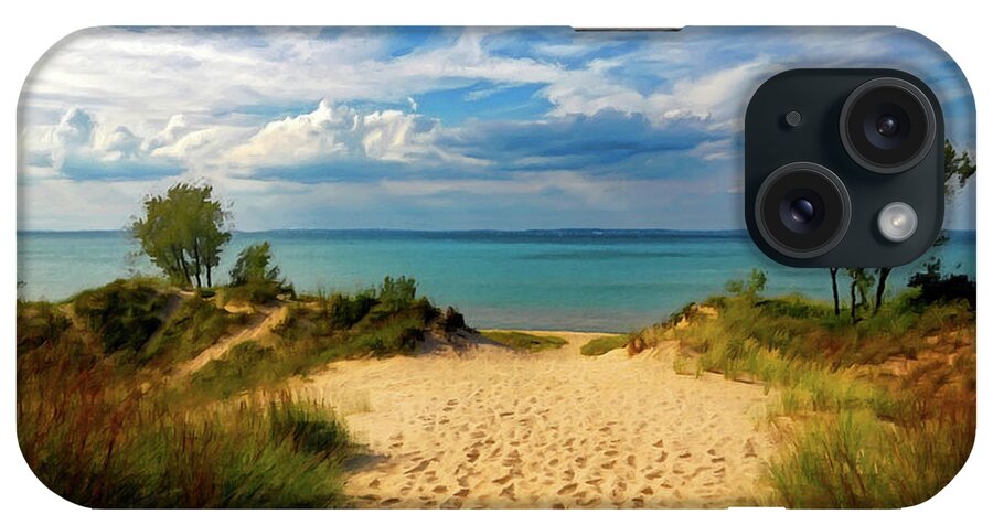 Footprints iPhone Case featuring the painting Footprints In The Sand P D P by David Dehner
