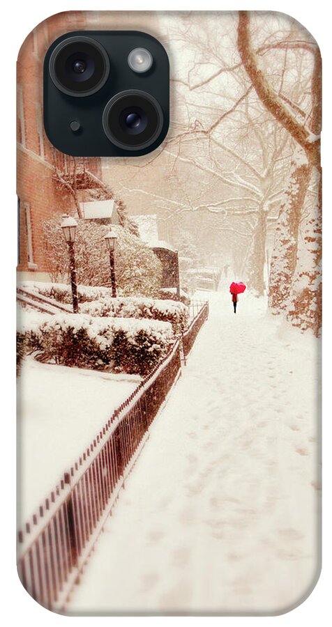 Winter iPhone Case featuring the photograph The Red Umbrella by Jessica Jenney