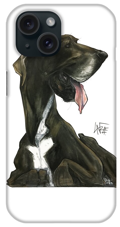 Pet Portrait iPhone Case featuring the drawing Ford 3235 Beaux by John LaFree