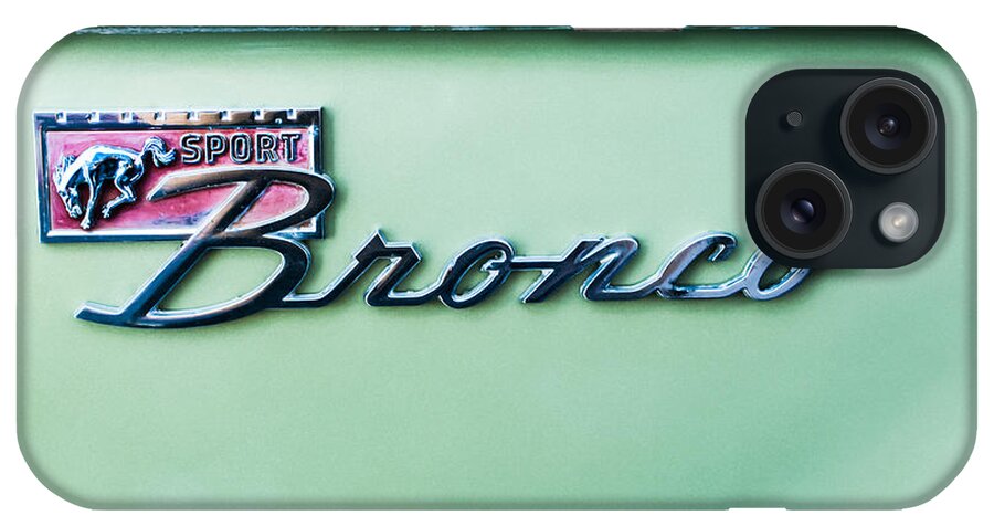 Ford Bronco Sport Emblem iPhone Case featuring the photograph Ford Bronco Sport Emblem -ck0129c by Jill Reger