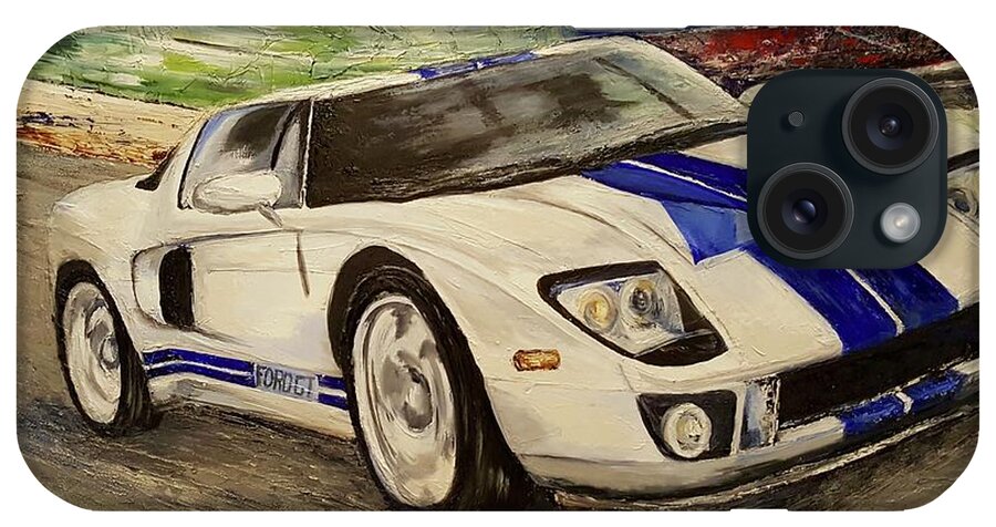 Ford Gt iPhone Case featuring the painting Ford GT by Sunel De Lange