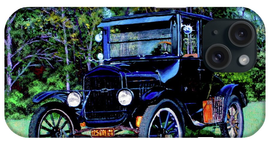 Ford iPhone Case featuring the painting Ford Model T by Stan Hamilton