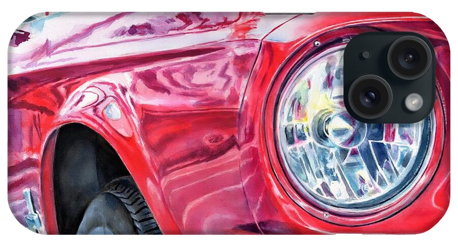 Ford iPhone Case featuring the painting Ford Mustang by John Neeve