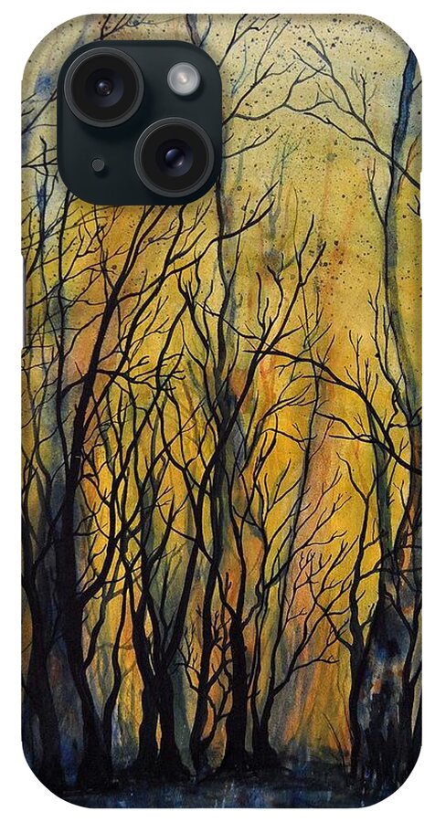 Burn iPhone Case featuring the painting Fire in the Forest by Vallee Johnson