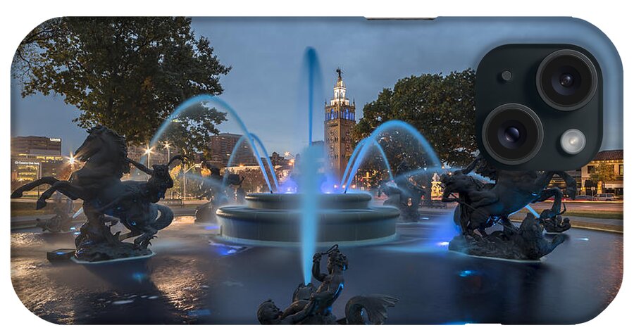 Kansas City iPhone Case featuring the photograph Fountain Blue by Ryan Heffron