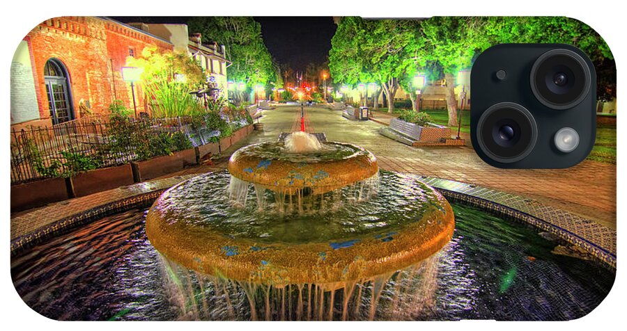 Night Fountain Water Lights iPhone Case featuring the photograph Fountain by Wendell Ward