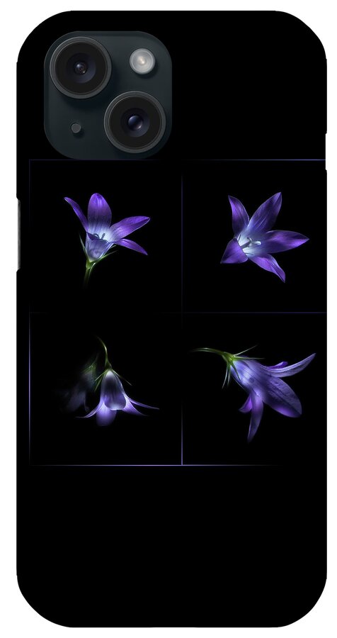 Bluebell iPhone Case featuring the photograph Four bluebell flowers - light painting by Alexey Kljatov