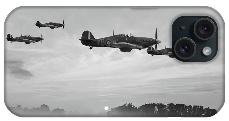 Raf iPhone Case featuring the digital art Four Of The Few - Monochrome by Mark Donoghue