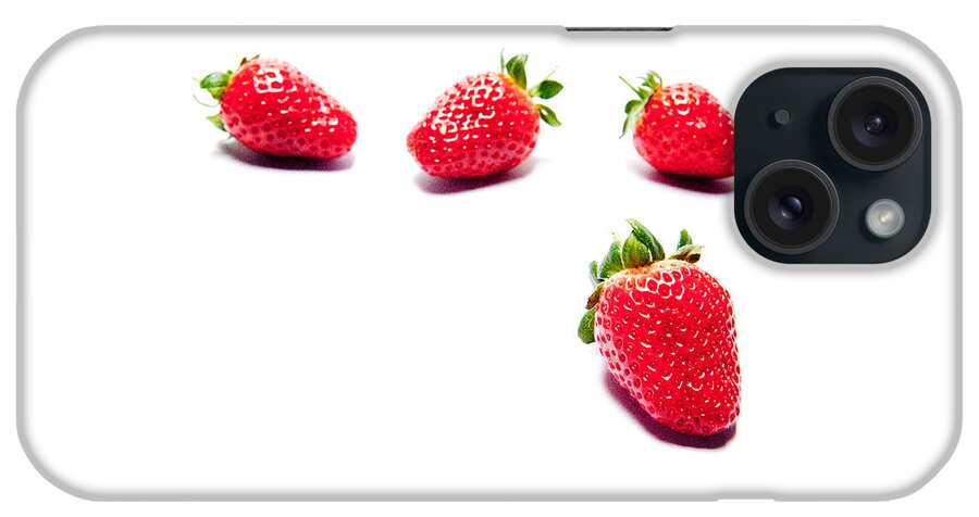 Fruit iPhone Case featuring the photograph Four Strawberries by Helen Jackson