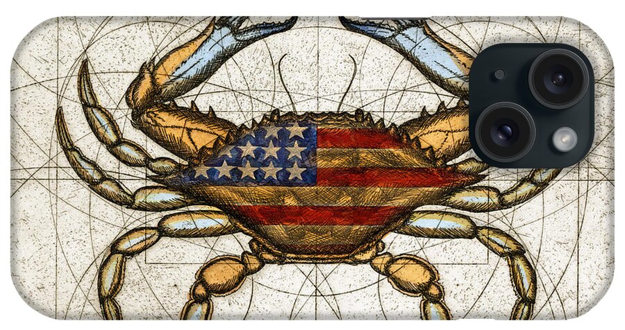 Charles Harden iPhone Case featuring the painting Fourth of July Crab by Charles Harden