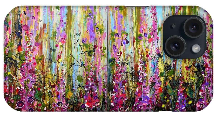 Foxgloves iPhone Case featuring the painting Foxgloves Large Painting by Angie Wright