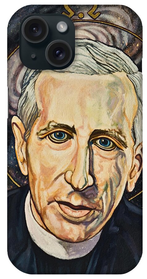 Fr. Pierre Teilhard De Chardin iPhone Case featuring the painting Fr. Pierre Teilhard de Chardin - LWPTC by Lewis Williams OFS