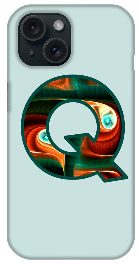 Q iPhone Case featuring the digital art Fractal - Alphabet - Q is for Quizzical by Anastasiya Malakhova