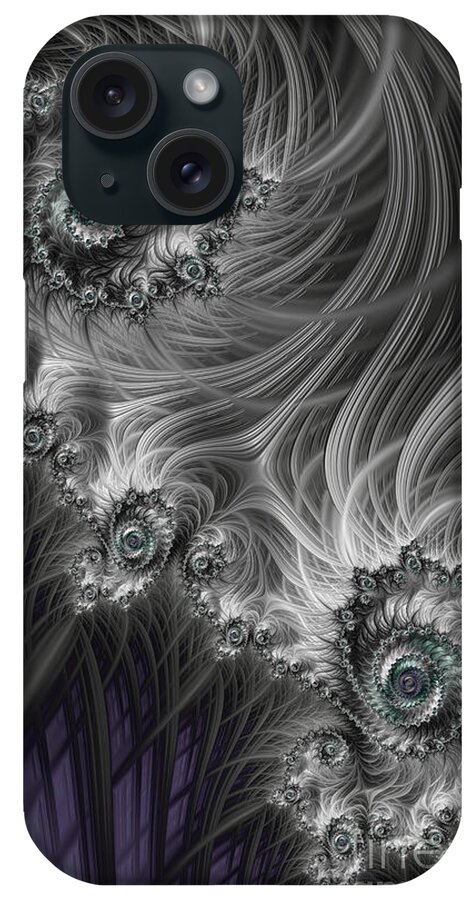 Fractal Elegance iPhone Case featuring the digital art Fractal Elegance by Ann Garrett