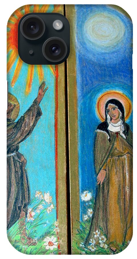 Saint Francis iPhone Case featuring the painting Francis and Claire Triptych by Sarah Hornsby